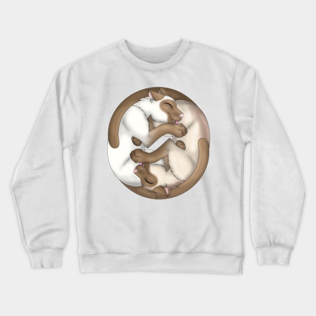 Yin-Yang Cats: Cinnamon Point Crewneck Sweatshirt by spyroid101